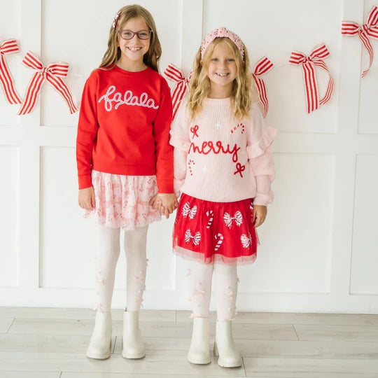 Sweet Wink Red | Falala Patch Christmas Sweatshirt