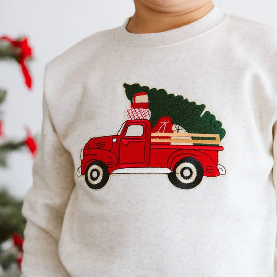 Sweet Wink Natural | Christmas Truck Sweatshirt