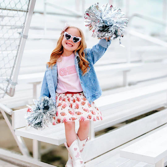 Sweet Wink Denim | Game Day Football Sequin Patch Jacket