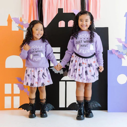 Sweet Wink Lavender | Spooky Bows Halloween Tutu