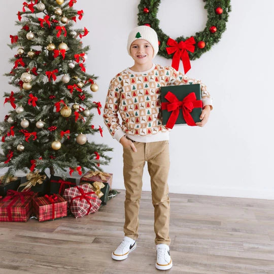Sweet Wink Natural | Cabin Christmas Sweatshirt