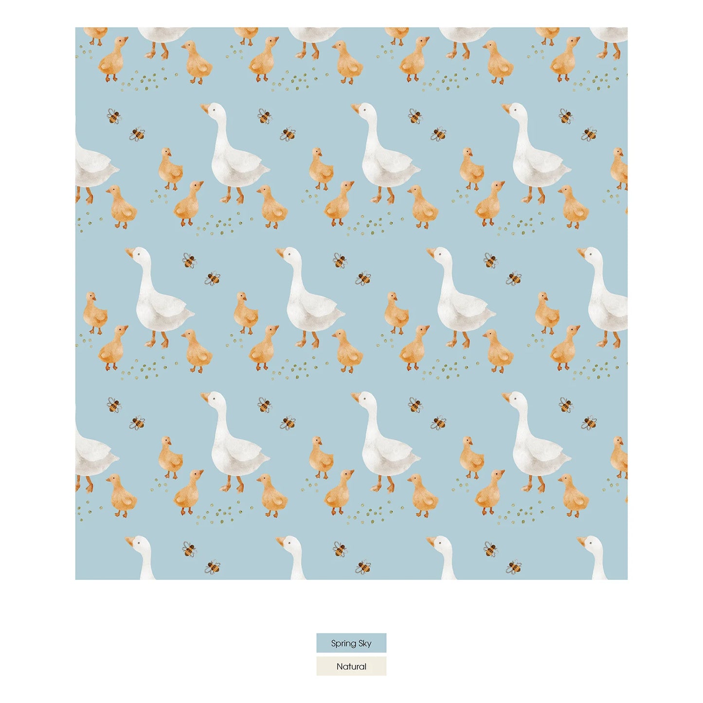 KicKee Spring Sky Feeding Ducks | Print Footie With 2 Way Zipper