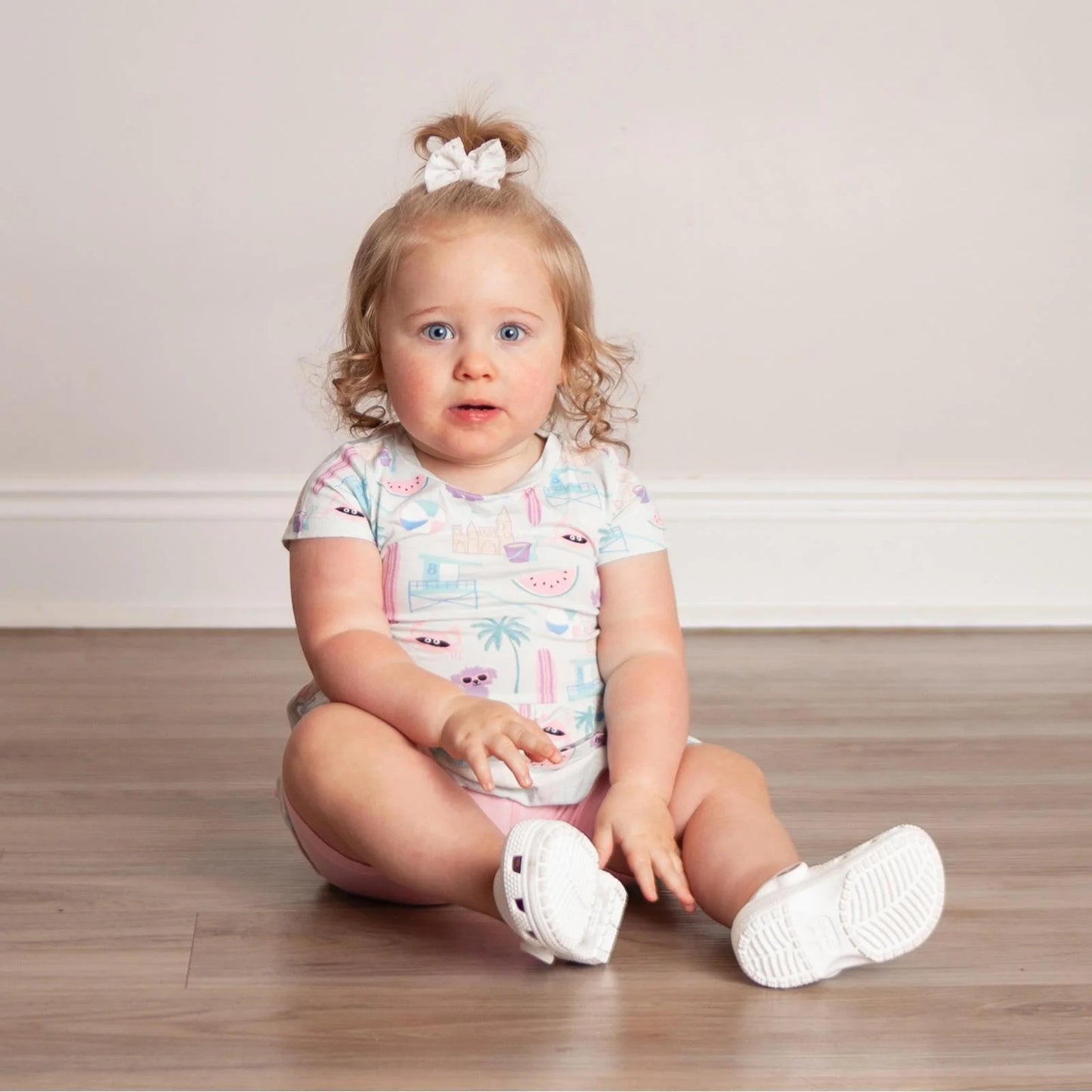 Kickee Fresh Air Beach Day | Print Short Sleeve Playtime Outfit Set