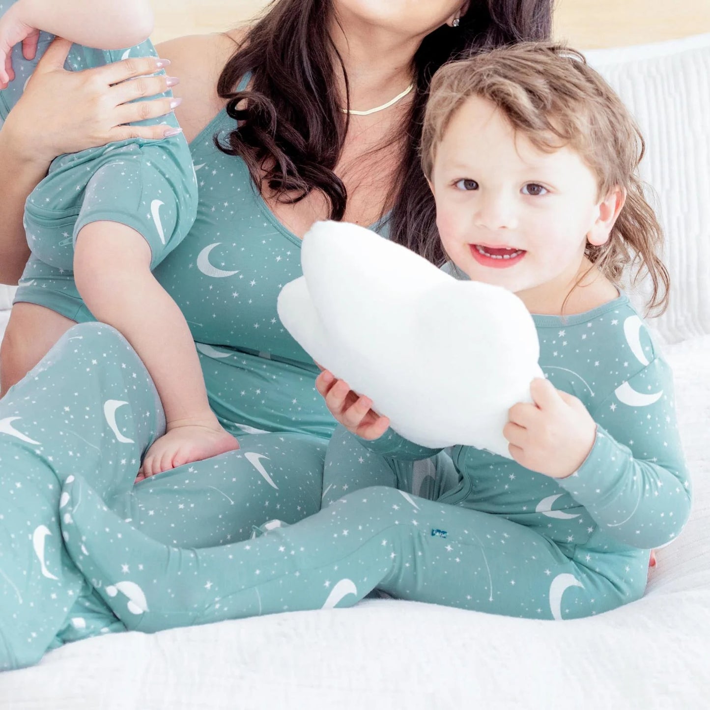 Kickee Jade Starry Sky & Moon | Print Footie With 2 Way Zipper