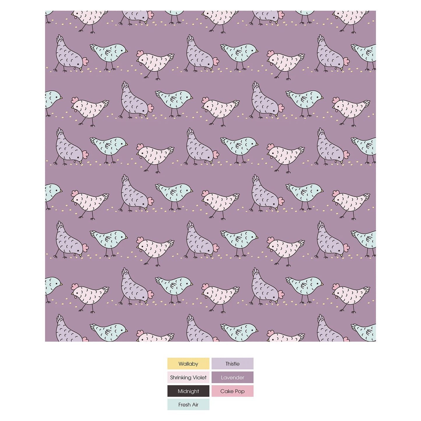 Kickee Lavender Chickens | Print Convertible Sleeper With Zipper