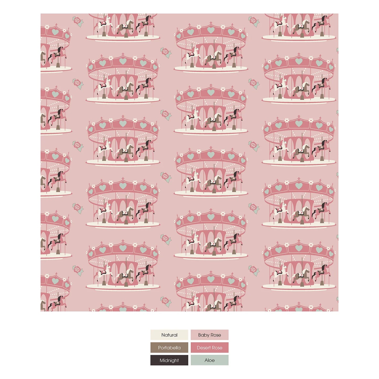 Kickee Baby Rose Fair Carousel | Print Layette Ruffle Footie With 2 Way Zipper