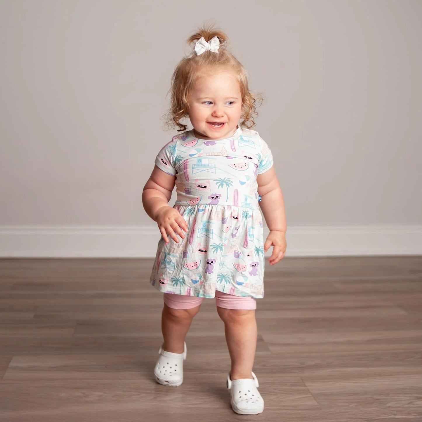 Kickee Fresh Air Beach Day | Print Short Sleeve Playtime Outfit Set