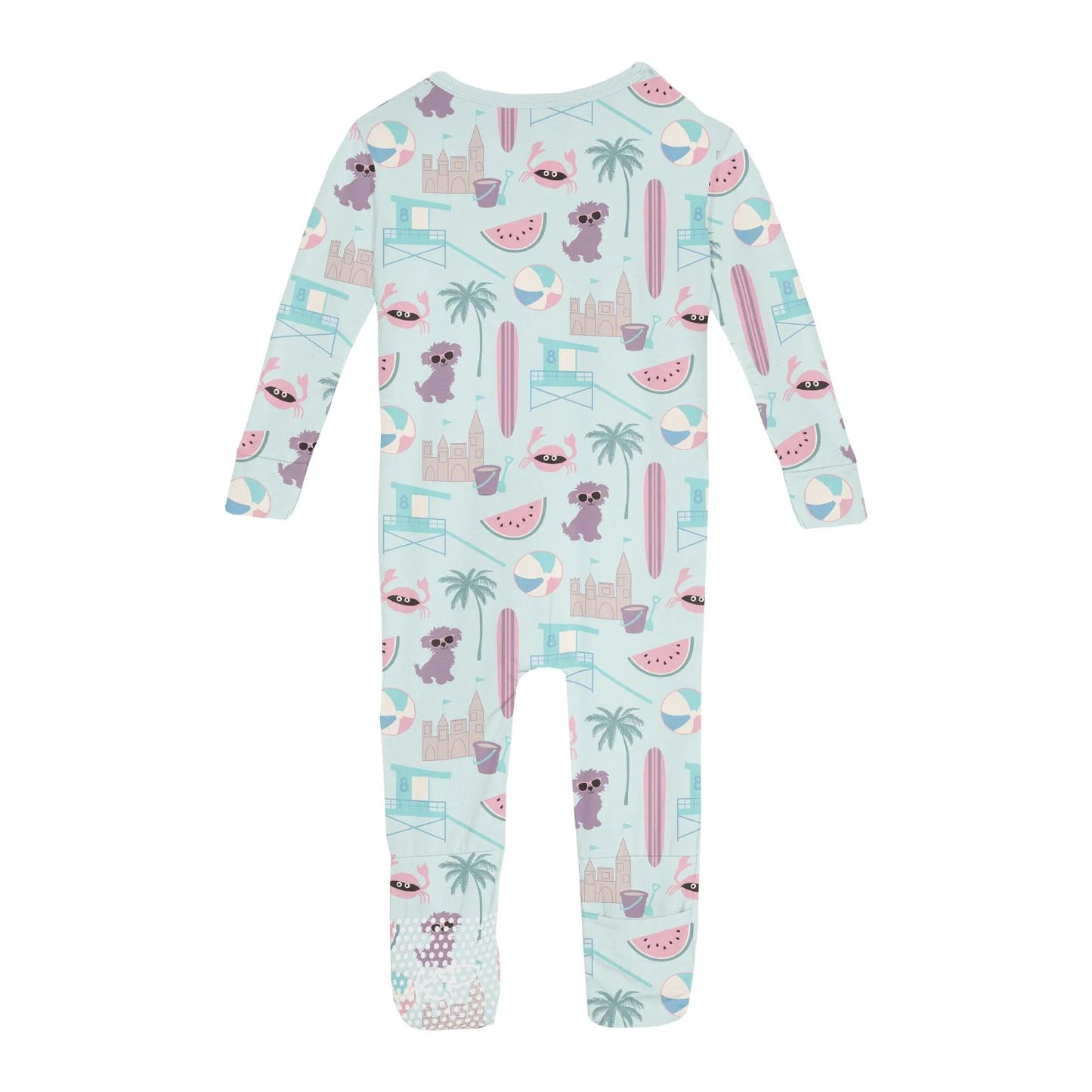 Kickee Fresh Air Beach Day | Print Convertible Sleeper With Zipper