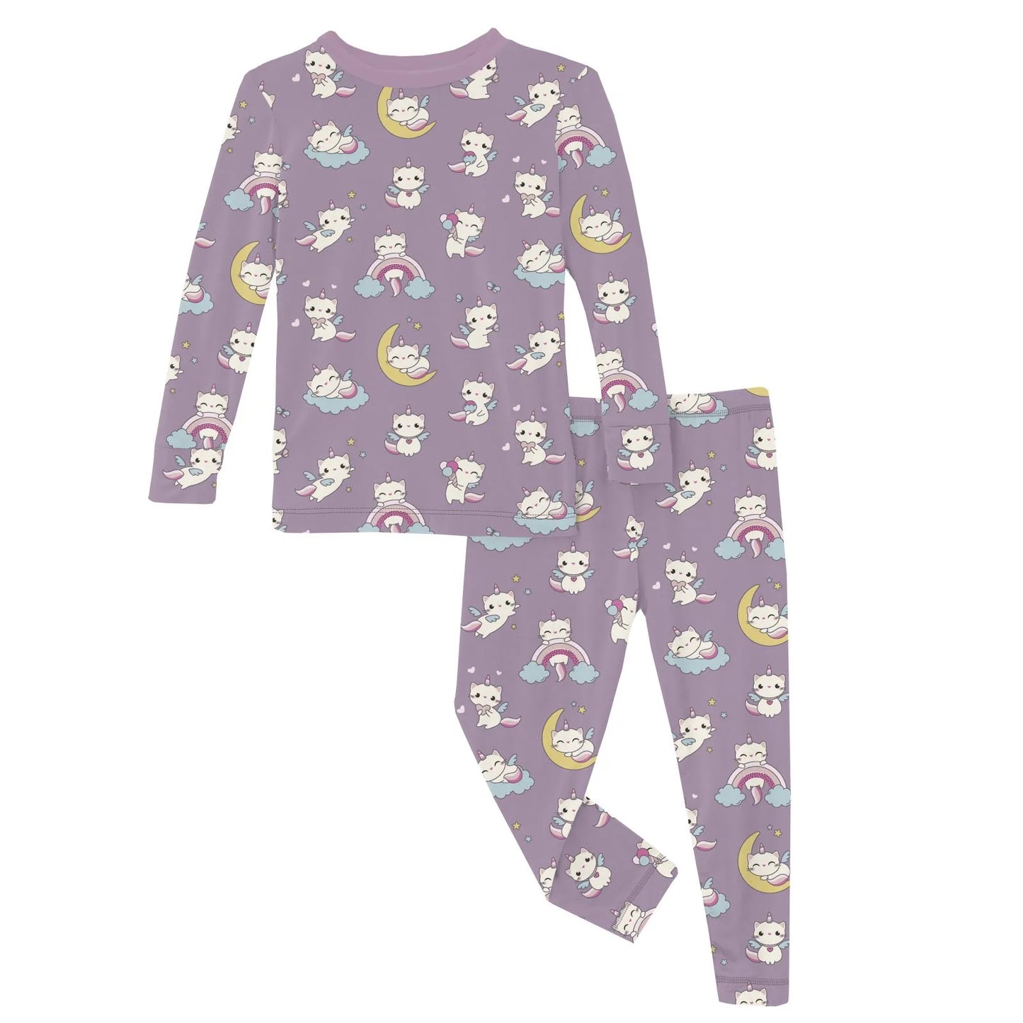 KicKee Lavender Caticorn | Print Long Sleeve PJ Set