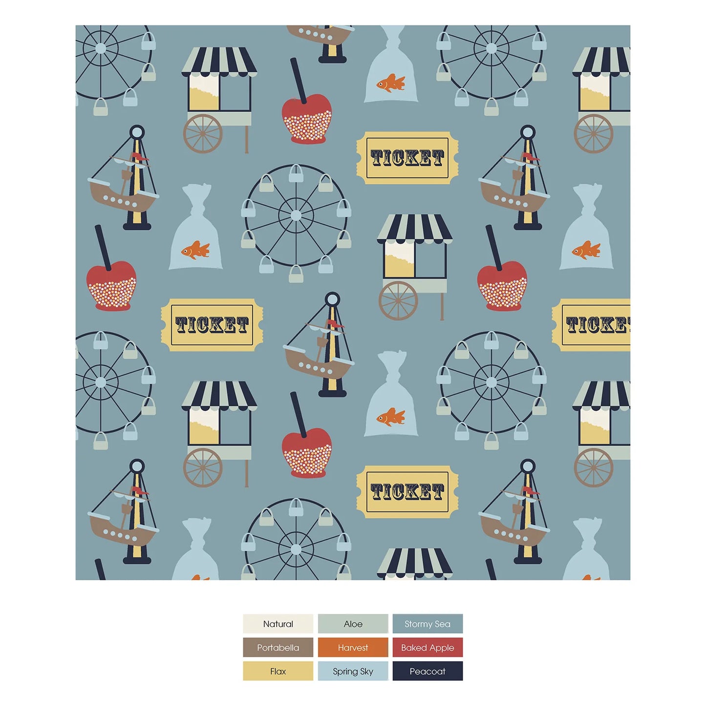 Kickee Stormy Sea Fall Fair | Print Footie With 2 Way Zipper
