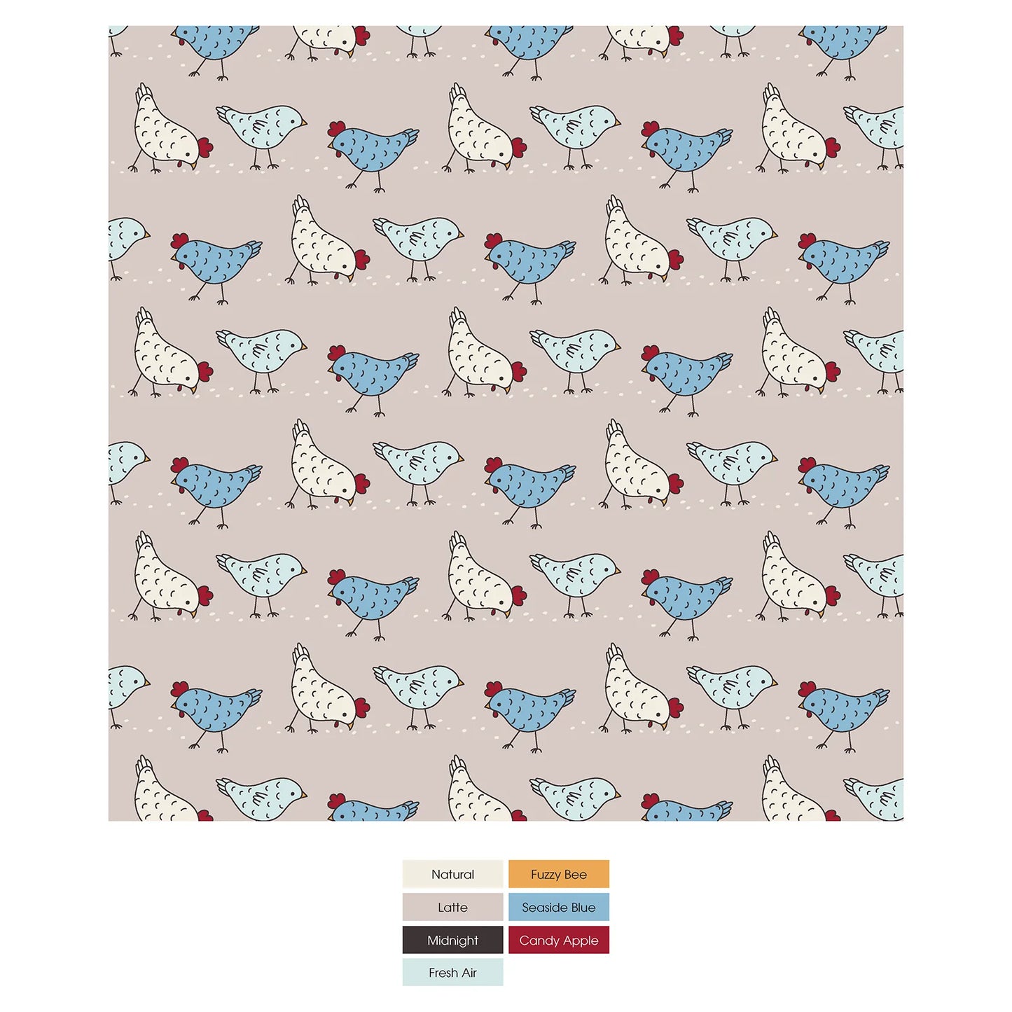 Kickee Latte Chickens | Print Footie With 2 Way Zipper