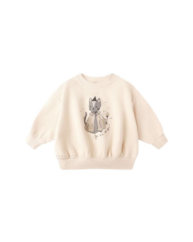 Quincy Mae Pearl Magic Cat | Relaxed Fleece Sweatshirt + Sweatpant Set