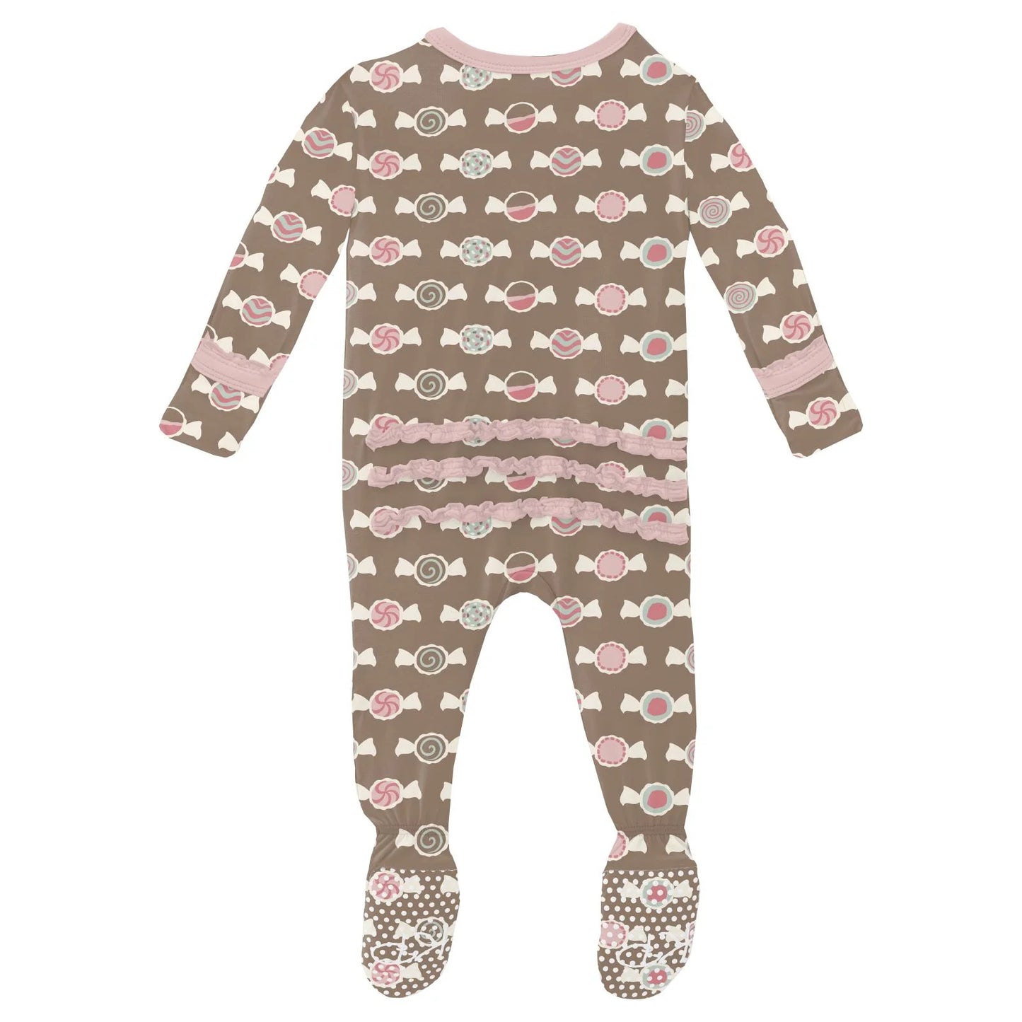 Kickee Portabella Saltwater Taffy | Print Muffin Ruffle With 2 Way Zipper
