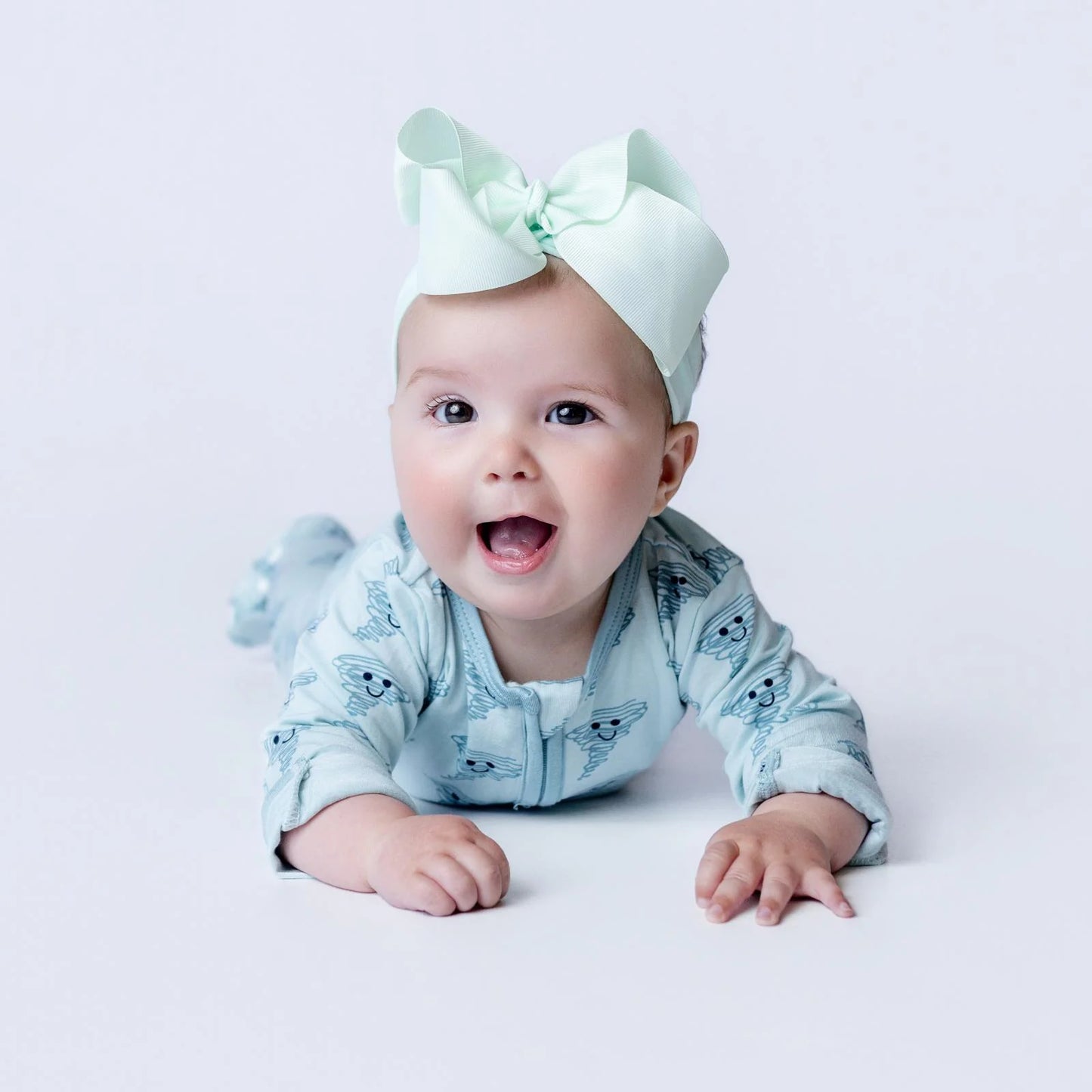Kickee Spring Sky Happy Tornado | Print Footie With 2 Way Zipper