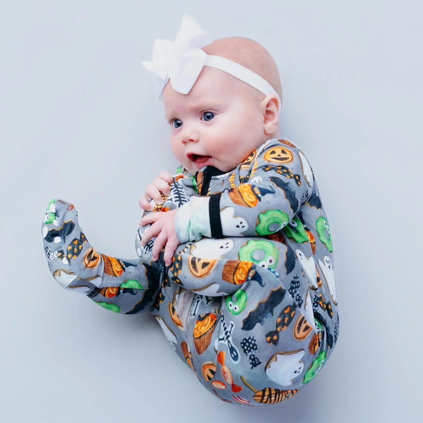 KicKee Halloween Treats | Print Footie With 2 Way Zipper
