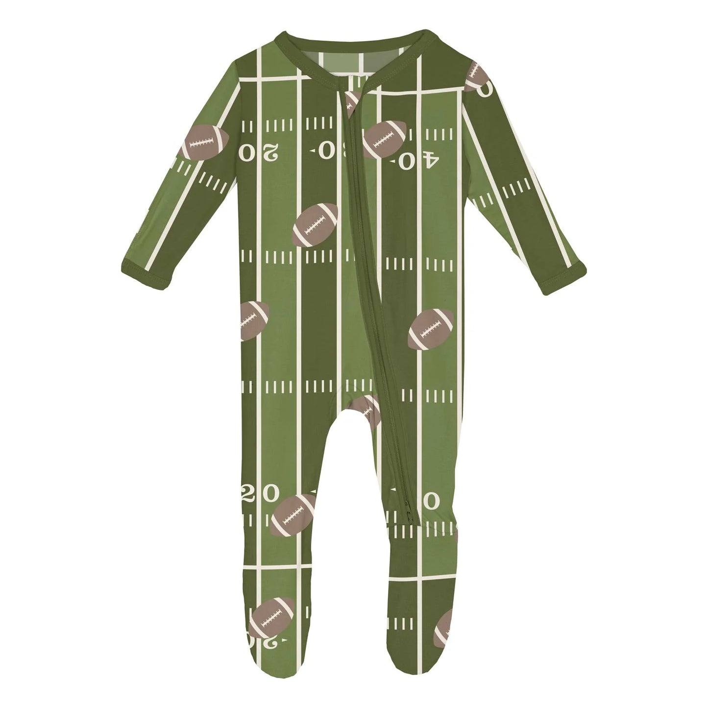 KicKee Pesto Football | Print Footie With 2 Way Zipper