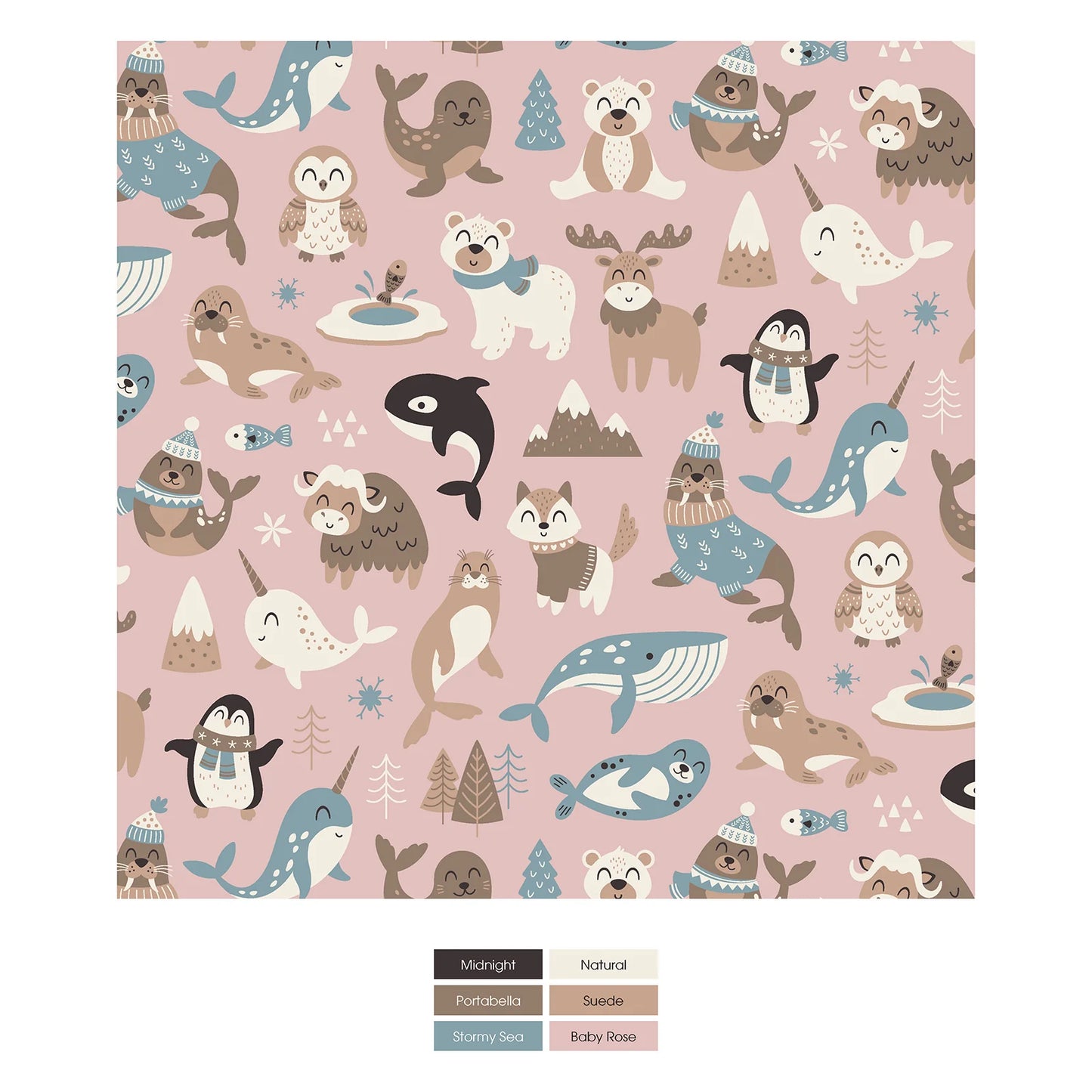 KicKee Baby Rose Arctic Animals | Print Layette Ruffle Footie With 2 Way Zipper