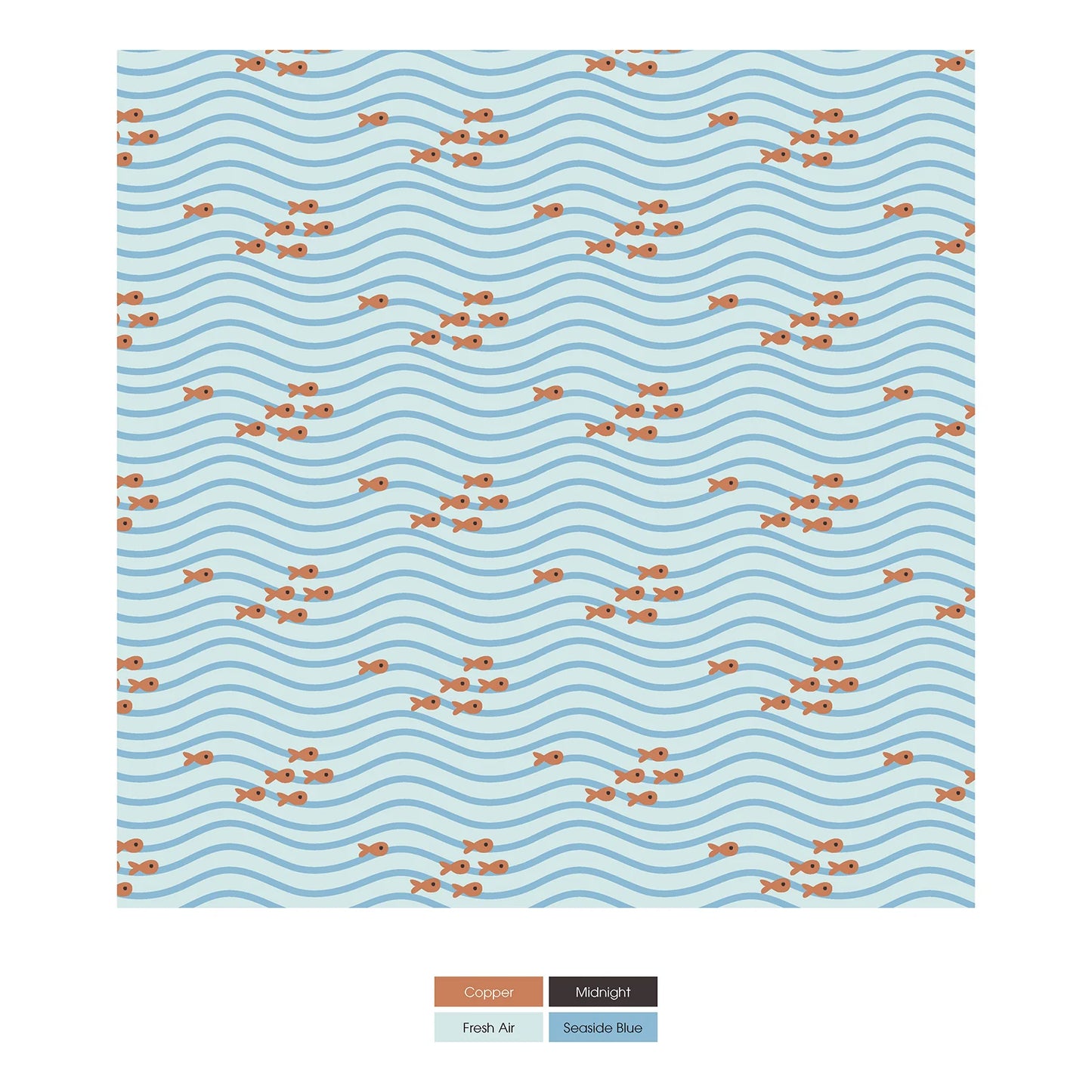 Kickee Fresh Air Little Fishy | Print Footie With 2 Way Zipper