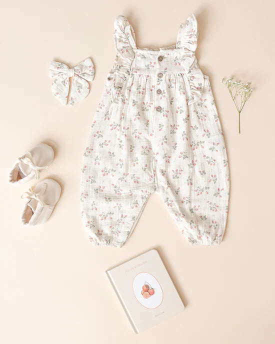 Quincy Mae Ivory Strawberries | Nova Romper