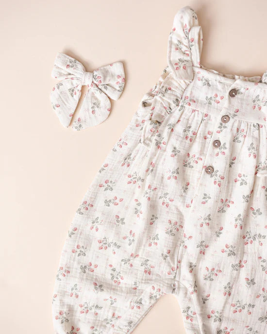 Quincy Mae Ivory Strawberries | Nova Romper