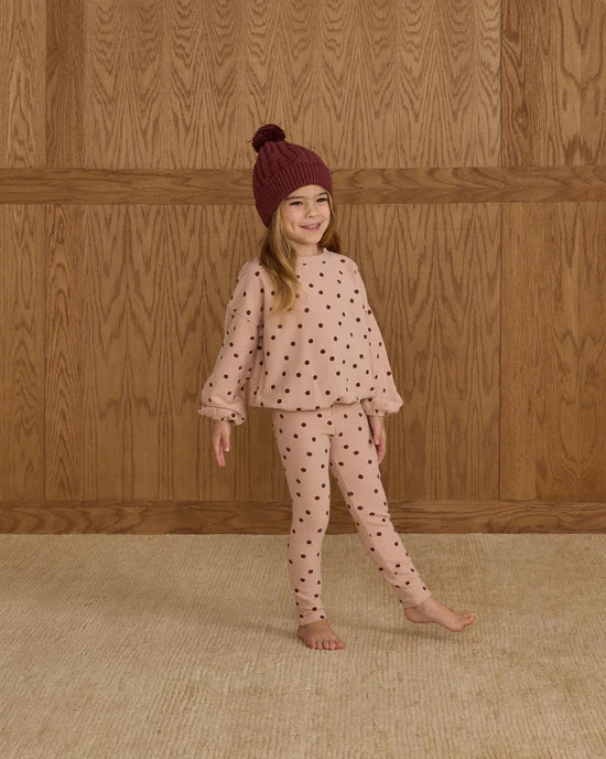 Rylee + Cru Blush Polka Dot | Spongy Knit Set