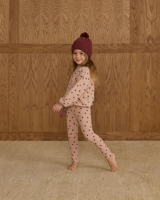 Rylee + Cru Blush Polka Dot | Spongy Knit Set