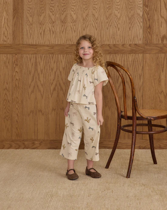 Rylee + Cru Natural Bows | Wide Leg Pant
