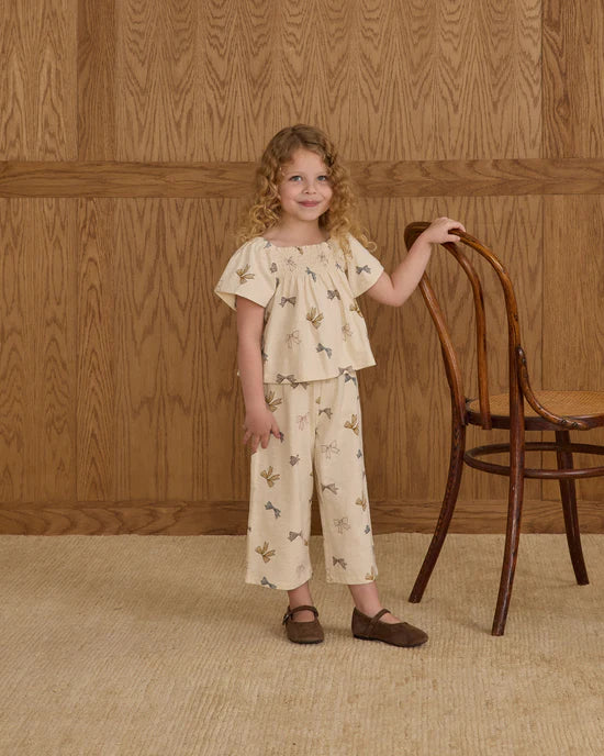 Rylee + Cru Natural Bows | Wide Leg Pant