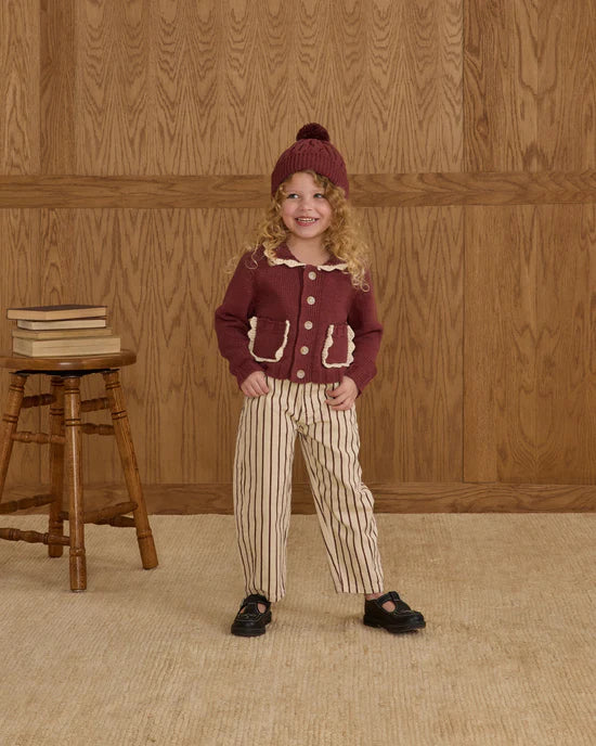 Rylee + Cru Burgundy | Collared Cardigan