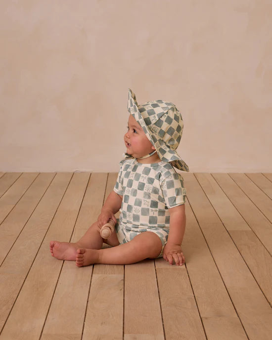 Rylee + Cru Natural Coastal Check | Shorty One-Piece