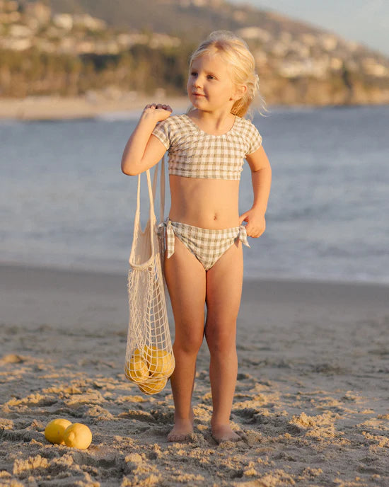 Rylee + Cru Eucalyptus Check | Cropped Rashguard Set