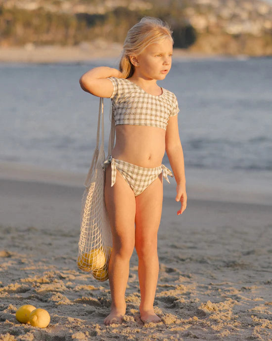 Rylee + Cru Eucalyptus Check | Cropped Rashguard Set