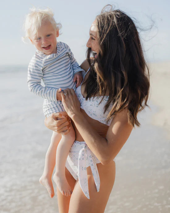 Rylee + Cru Seafoam Stripe | Rashguard Set