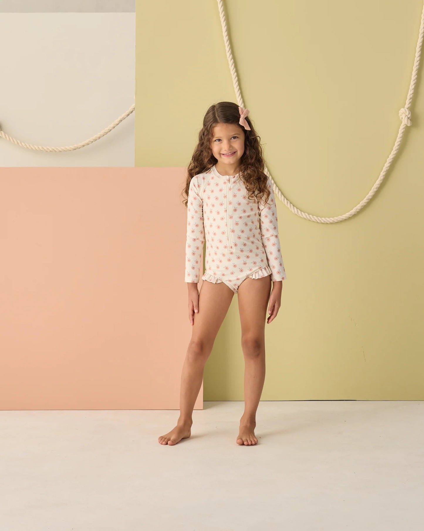 Rylee + Cru Natural Peaches | Rash Guard One-Piece