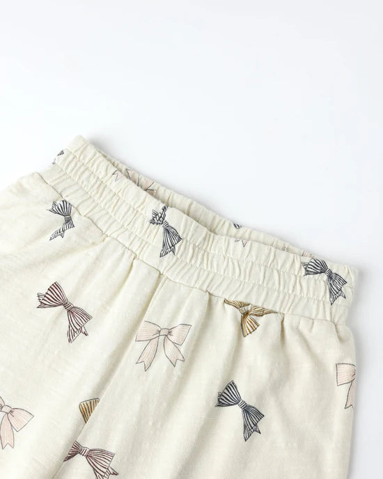 Rylee + Cru Natural Bows | Wide Leg Pant
