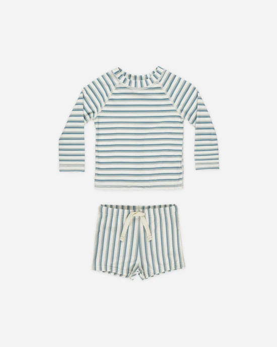 Rylee + Cru Seafoam Stripe | Rashguard Set
