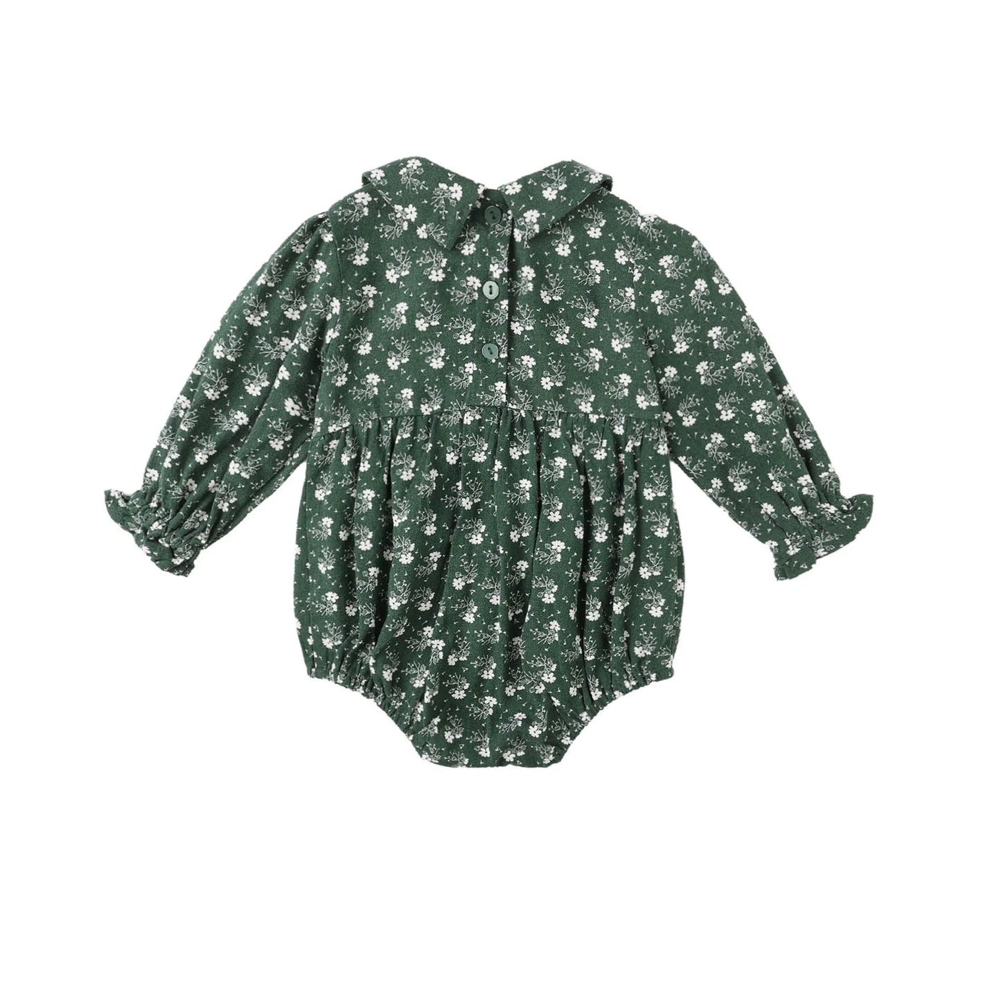 Rylee + Cru Green Ditsy | Cora Romper