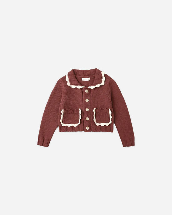 Rylee + Cru Burgundy | Collared Cardigan