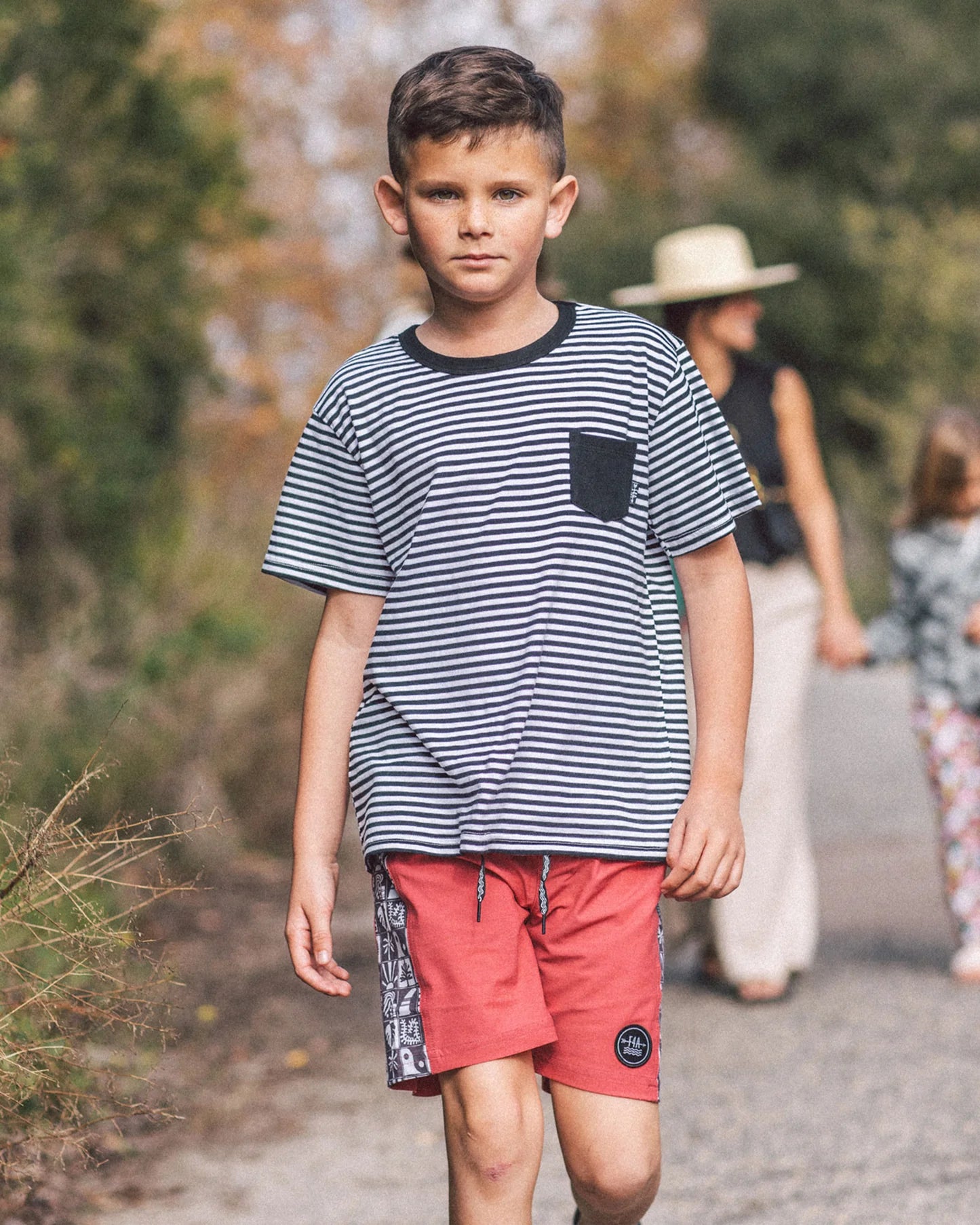 Feather 4 Arrow Chili Pepper | Beach Tile Volley Swim Trunks