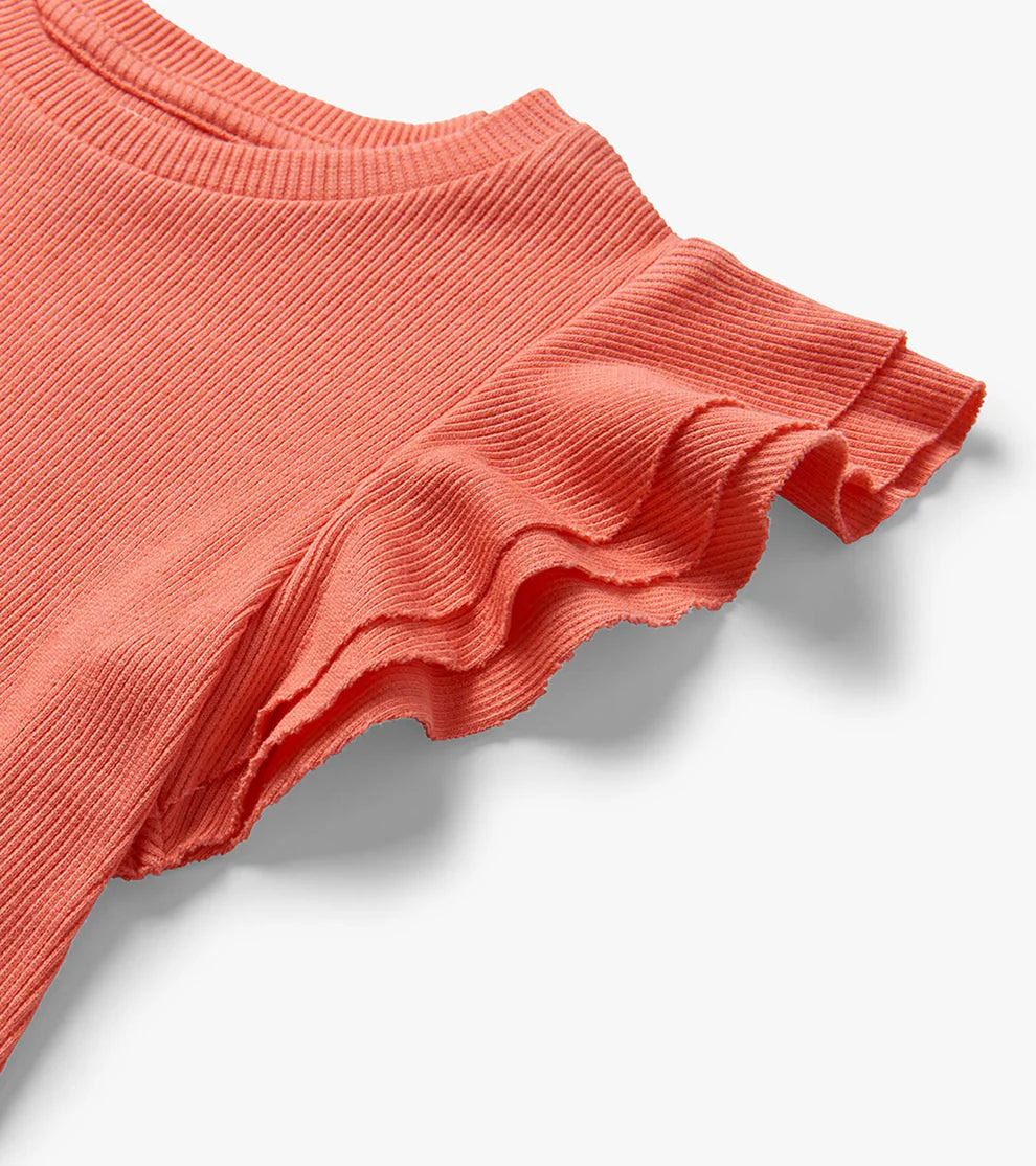 Hatley Coral | Fusion Ruffle Sleeve Tank