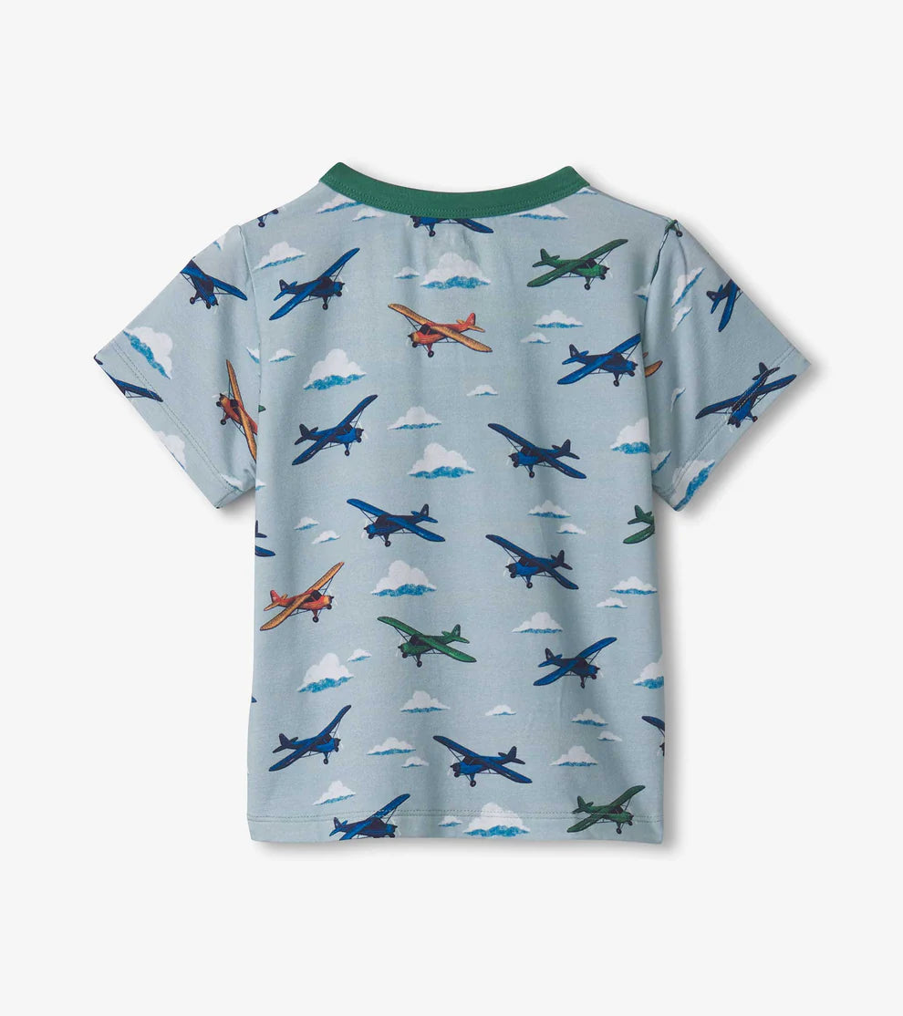 Hatley Airplane Bamboo Henley Tee