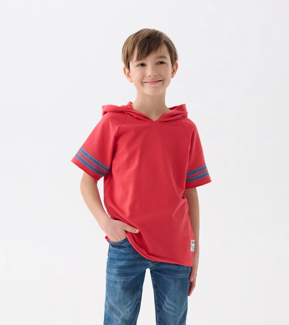 Hatley Chrysanthemum Red | Jersey Number Raglan Hoodie Tee