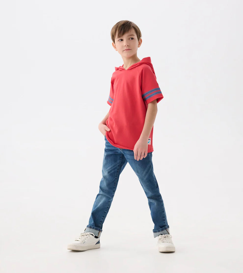 Hatley Chrysanthemum Red | Jersey Number Raglan Hoodie Tee