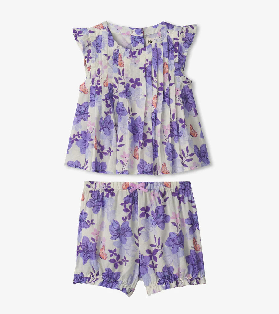 Hatley Painted Magnolias | Pin Tuck Short Set
