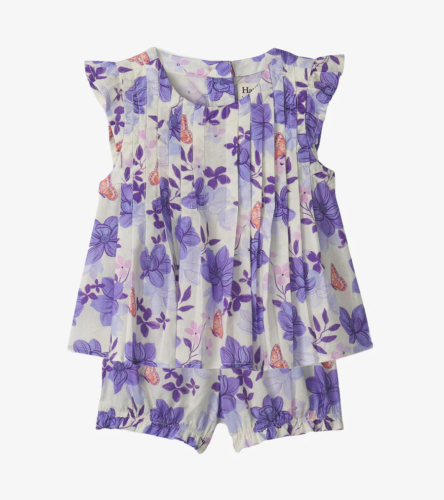 Hatley Painted Magnolias | Pin Tuck Short Set