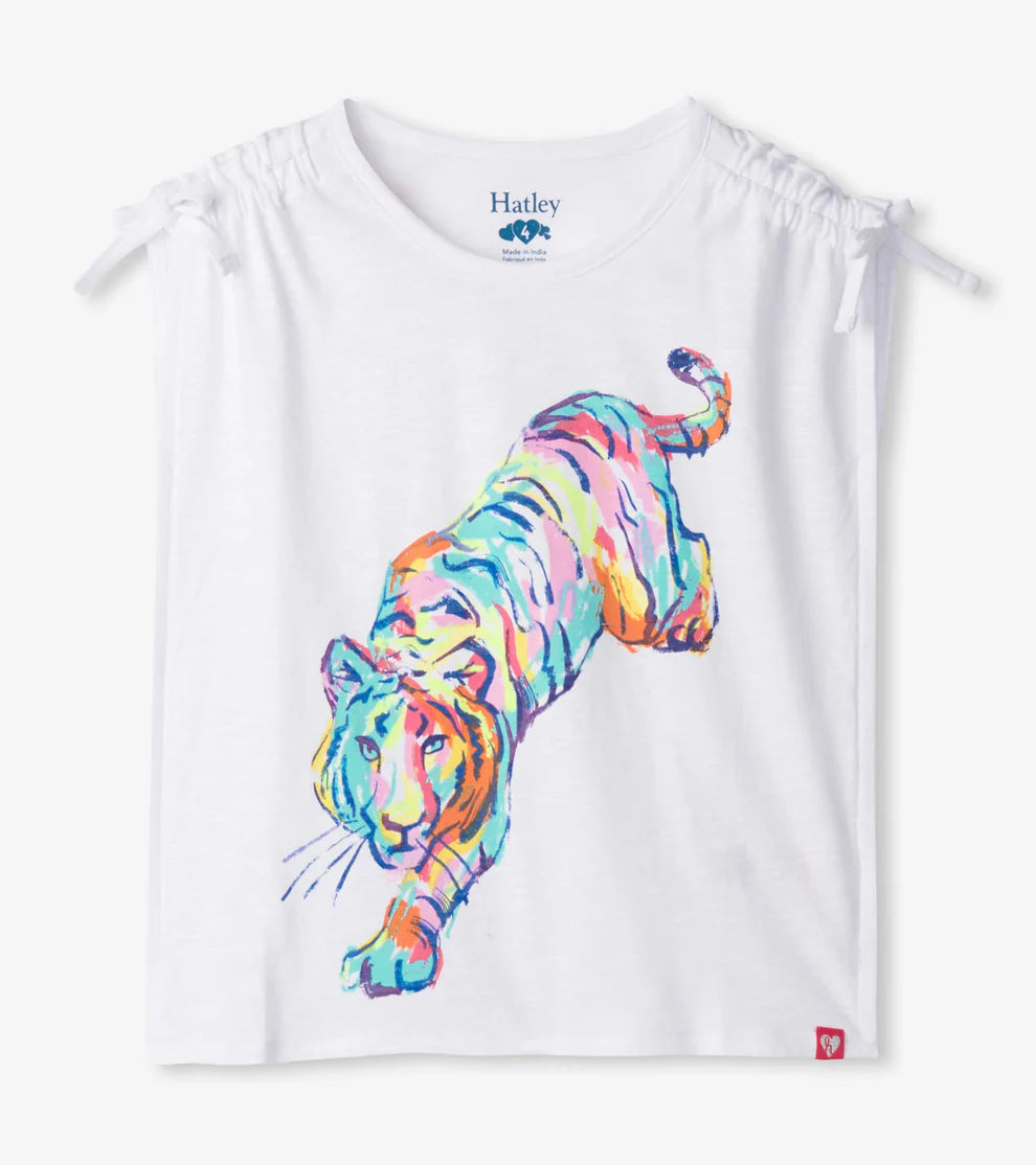 Hatley Tiger | Cinched Shoulder Top