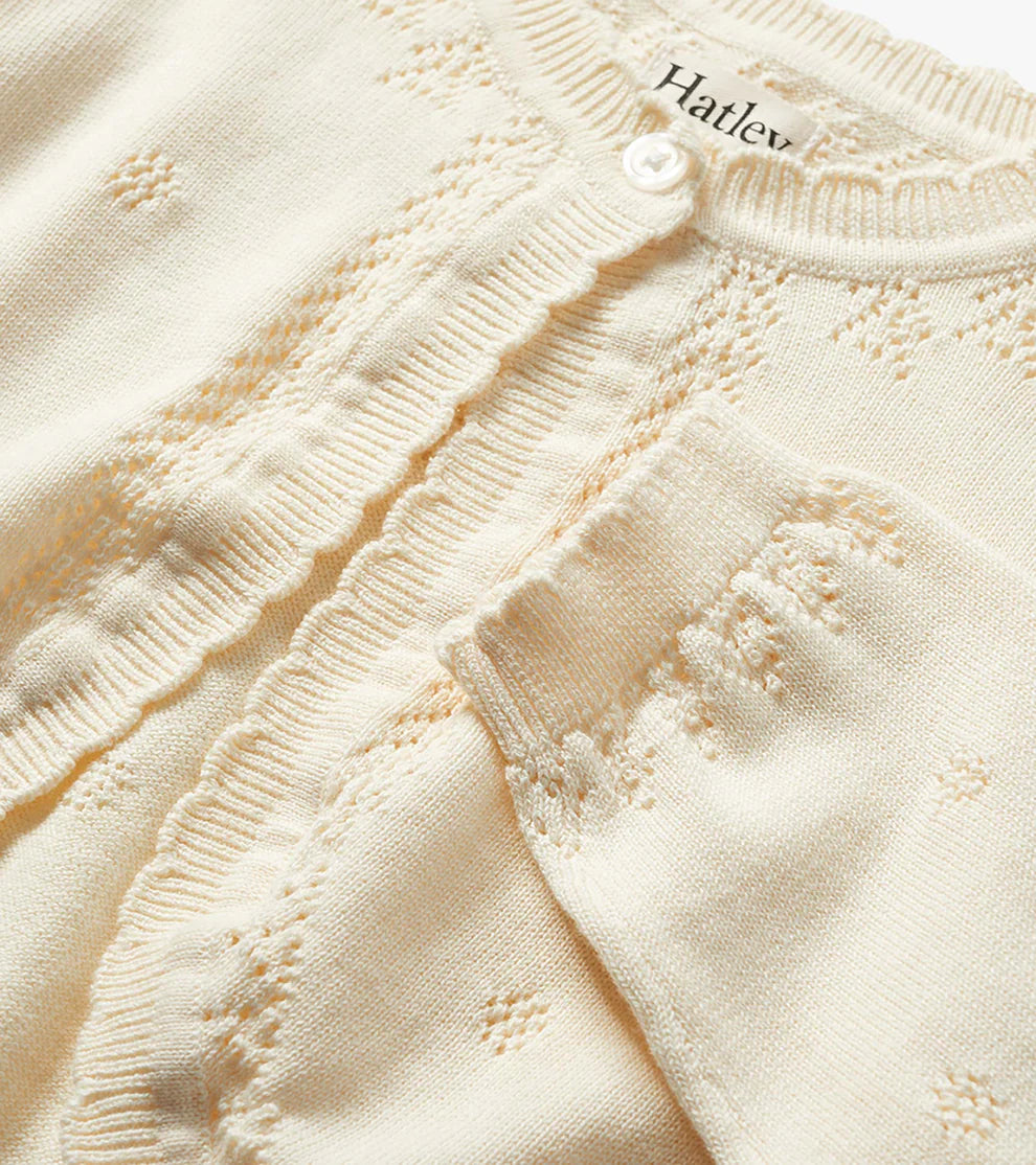Hatley Cream | Pointelle Knit Cardigan