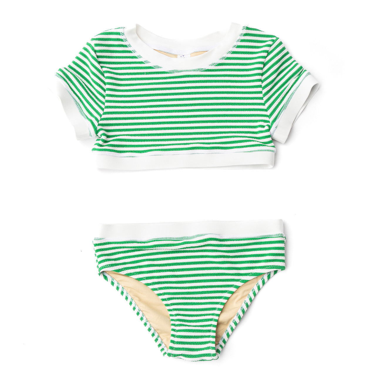 Shade Critters Green Stripe | 2 Piece Ribbed Crop Set
