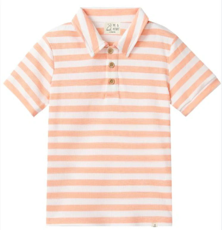 Me & Henry Peach & White | Shipping Stripe Polo