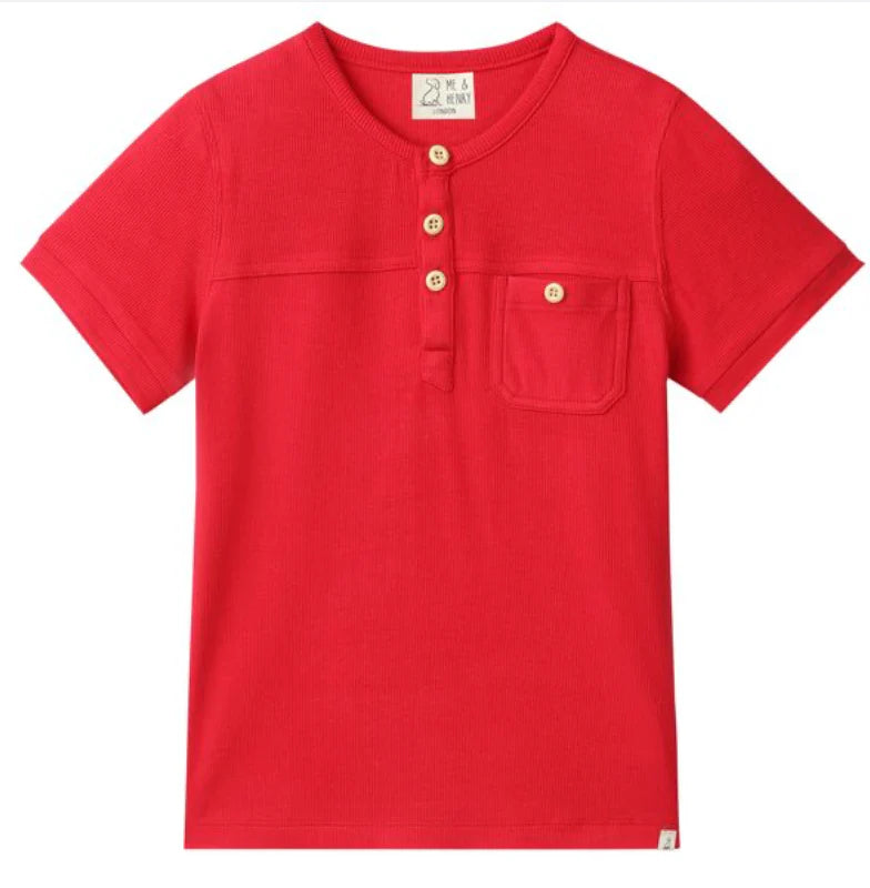 Me & Henry Red | Boardwalk Henley Tee